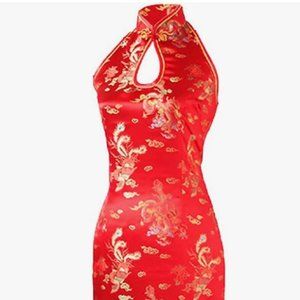 Chinese New Year red dress halter 7Fairy XL RED